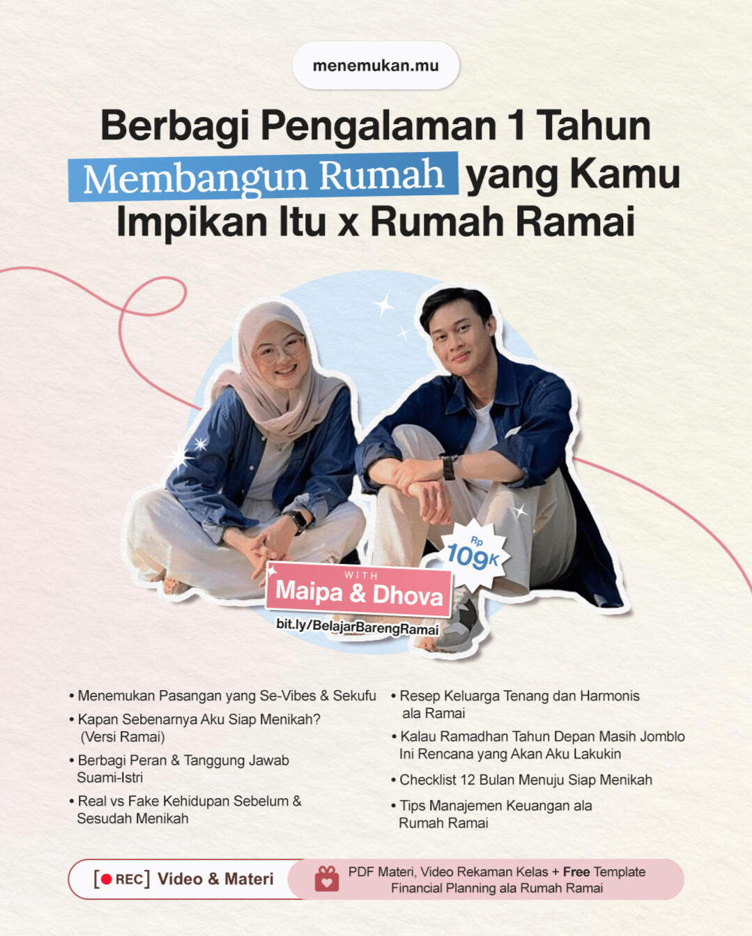 [REC] Berbagi Pengalaman 1 Tahun Membangun Rumah yang Kamu Impikan Itu x Rumah Ramai [REKAMAN KELAS + PDF MATERI + TEMPLATES FINANCIAL PLANNING)