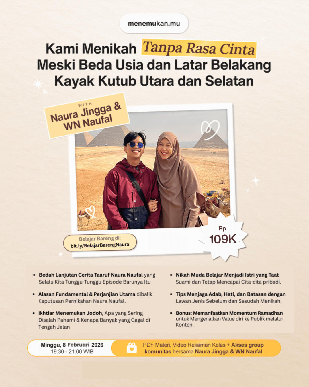 Kami Menikah Tanpa Rasa Cinta Meski Beda Usia dan Latar Belakang Kayak Kutup Utara dan Selatan x Naura Jingga WN Naufal [REKAMAN KELAS + PDF MATERI)